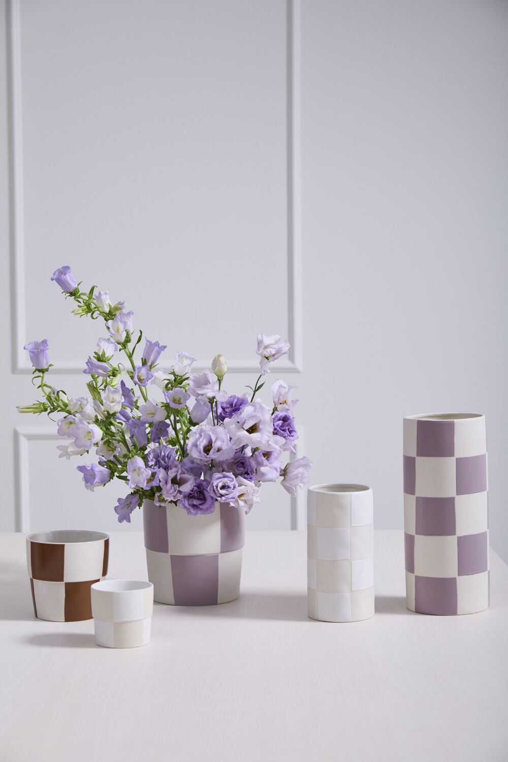 checkers plant pots Checkerboard Pot: White